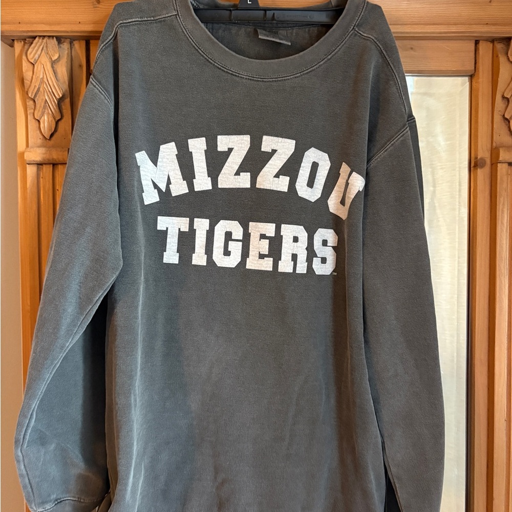 Comfort Colors Gray Mizzou Tigers Sweatshirt